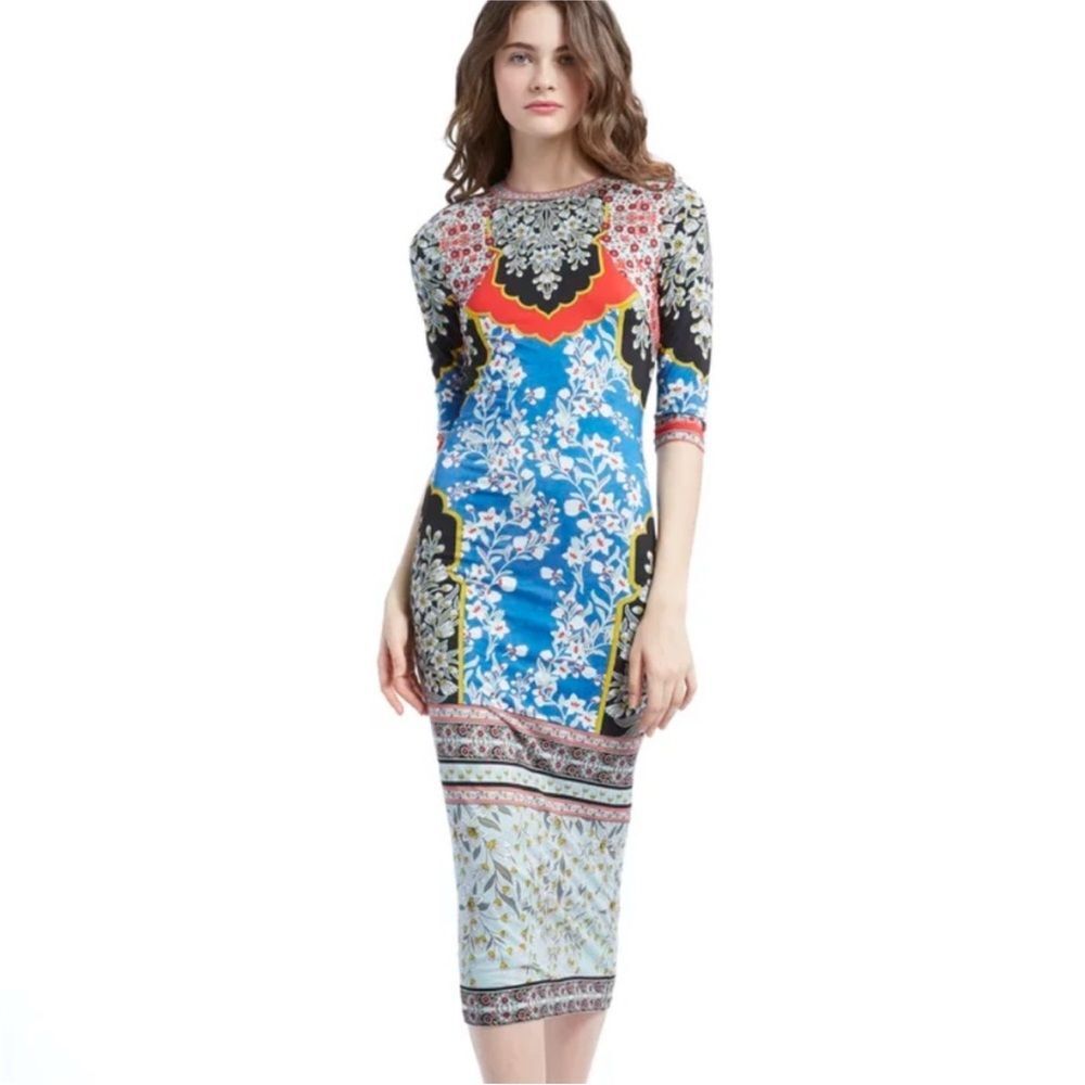 Alice + Olivia Delora Fitted Mock Neck Dress SZ 2